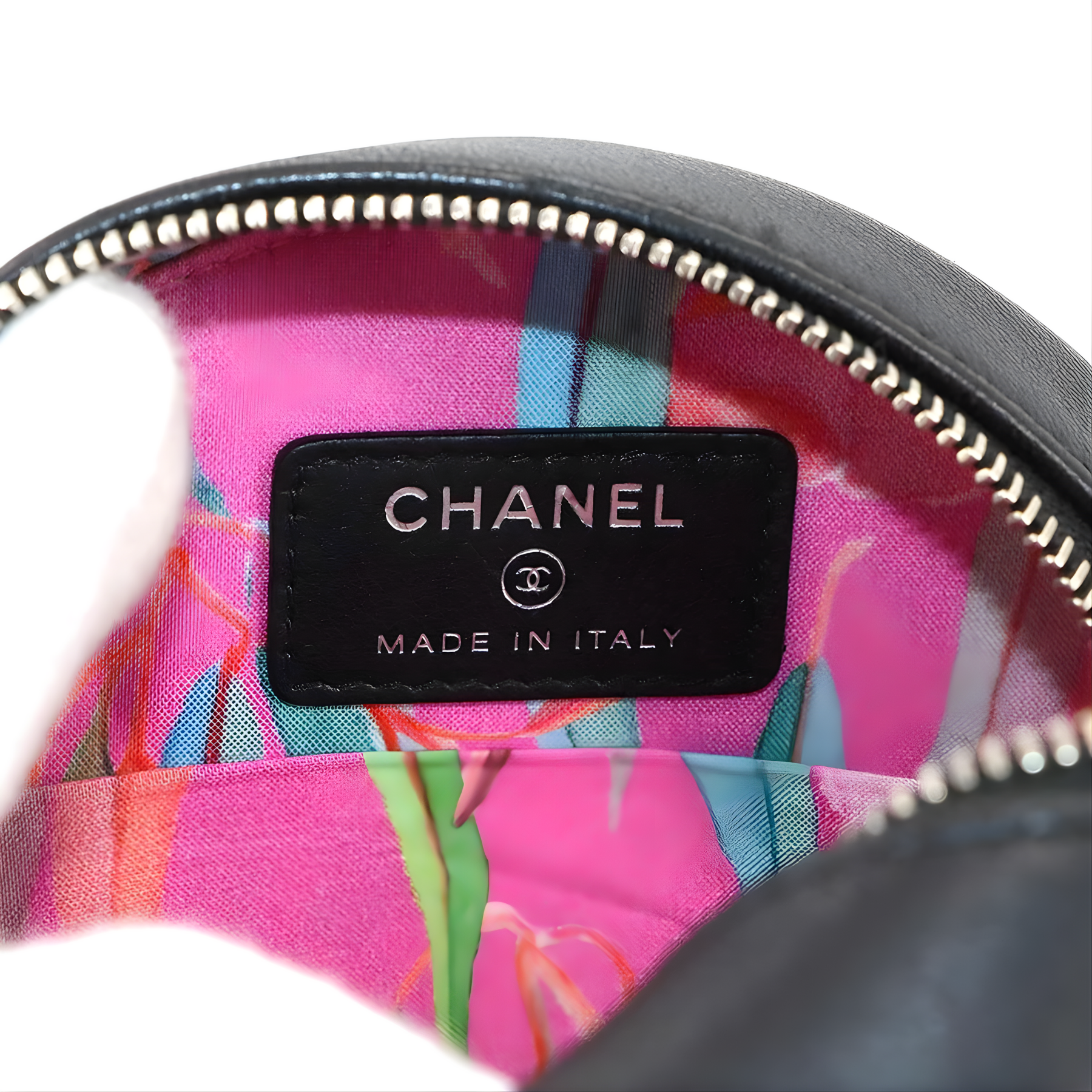 Lambskin Quilted Round Clutch