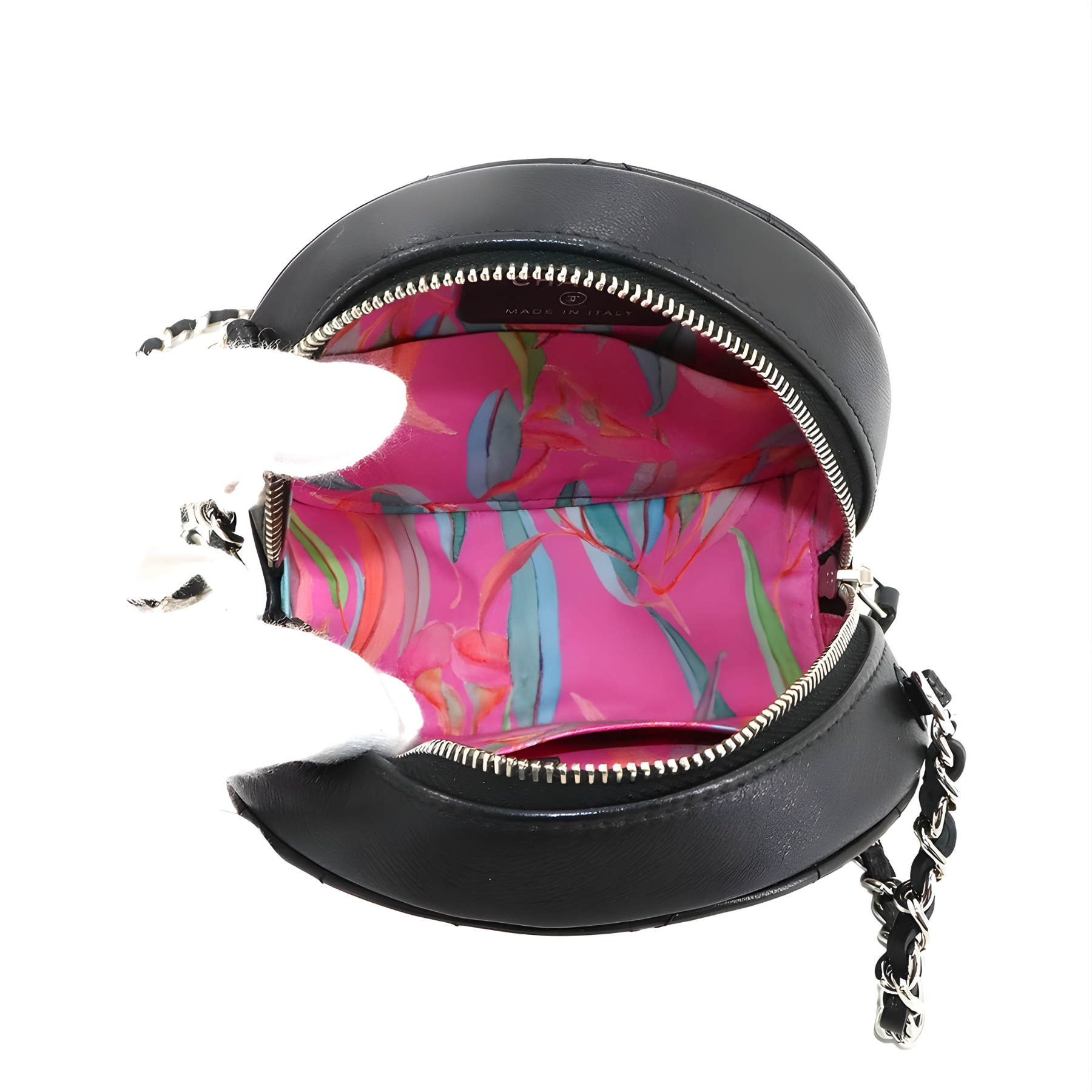 Lambskin Quilted Round Clutch