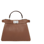Peekaboo ISeeU Small Brown Leather Handbag