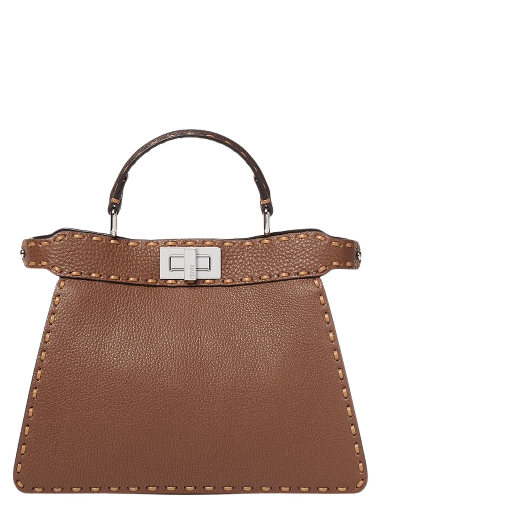 Peekaboo ISeeU Small Brown Leather Handbag