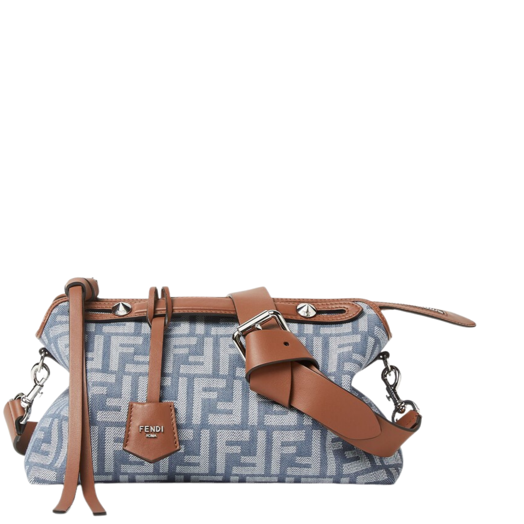By The Way Soft Medium FF Jacquard Denim Crossbody Bag