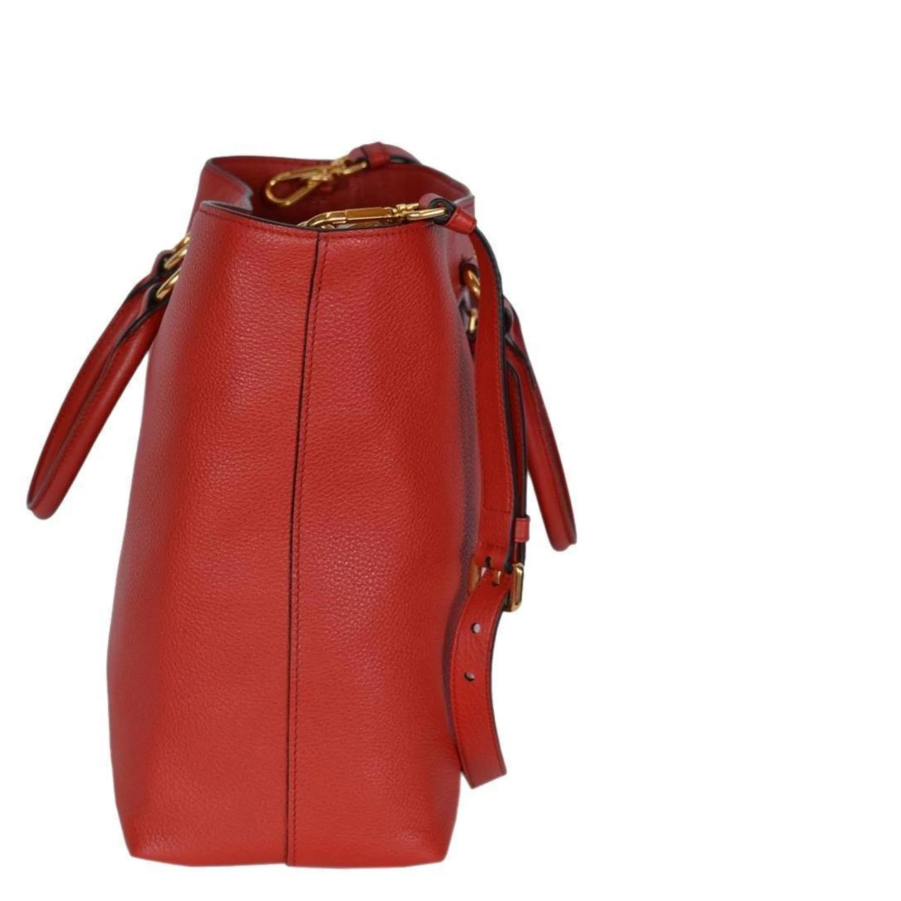Vitello Phenix Red Leather Shopping Tote