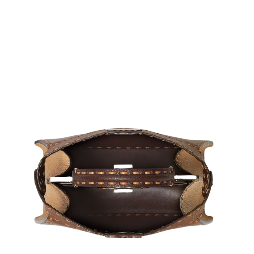 Peekaboo ISeeU Small Brown Leather Handbag