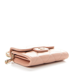 Lambskin Quilted Matelasse Chain Wallet