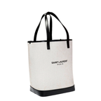 Teddy White Coated Linen Drawstring Bucket Bag