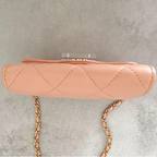 Lambskin Quilted Matelasse Chain Wallet