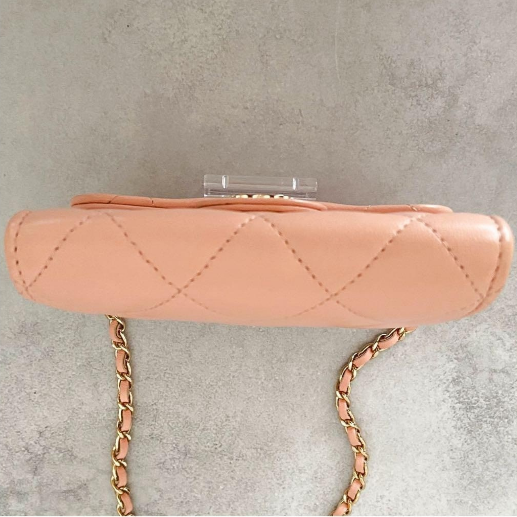 Lambskin Quilted Matelasse Chain Wallet