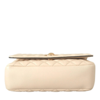 La Medusa Beige Quilted Lamb Leather Large Shoulder Bag