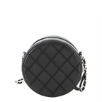 Lambskin Quilted Round Clutch
