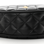 La Medusa Round Quilted Leather Black Shoulder Bag