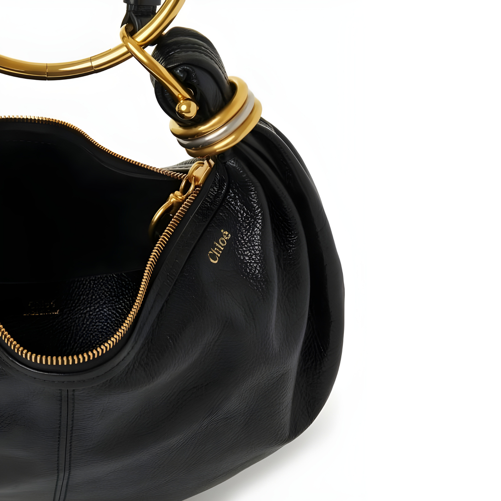 Small Bracelet Grained Calfskin Leather Hobo Bag