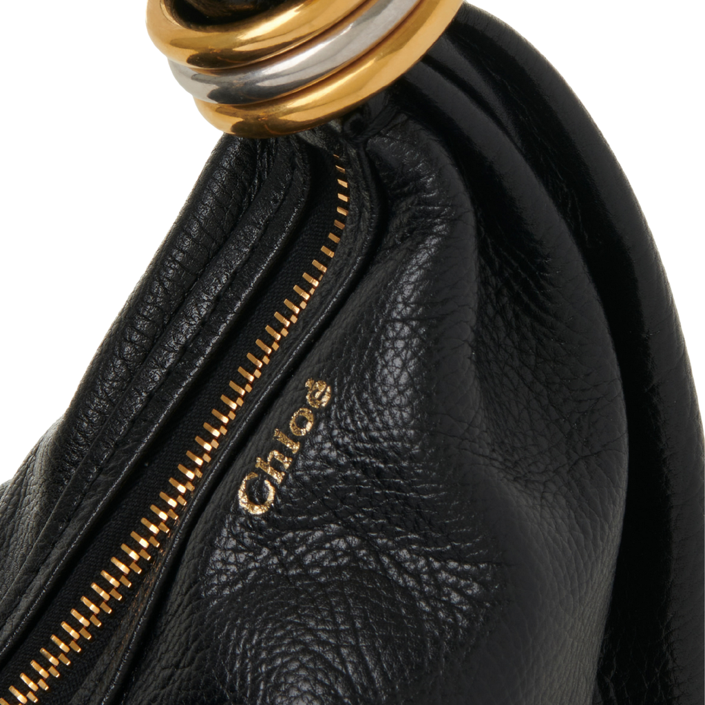 Small Bracelet Grained Calfskin Leather Hobo Bag