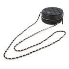 Lambskin Quilted Round Clutch