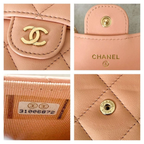 Lambskin Quilted Matelasse Chain Wallet