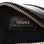 La Medusa Round Quilted Leather Black Shoulder Bag
