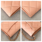 Lambskin Quilted Matelasse Chain Wallet