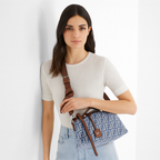 By The Way Soft Medium FF Jacquard Denim Crossbody Bag