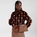 Peekaboo ISeeU Small Brown Leather Handbag