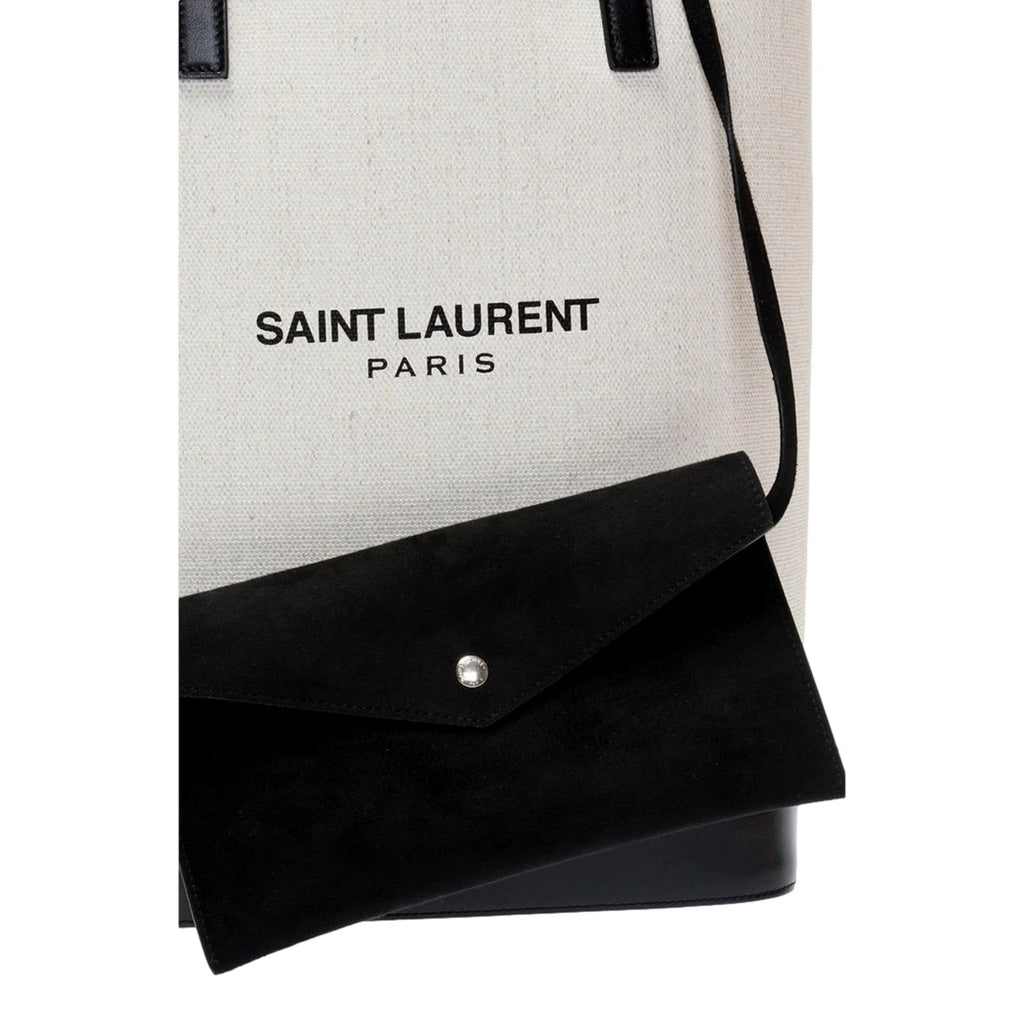Teddy White Coated Linen Drawstring Bucket Bag