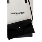 Teddy White Coated Linen Drawstring Bucket Bag